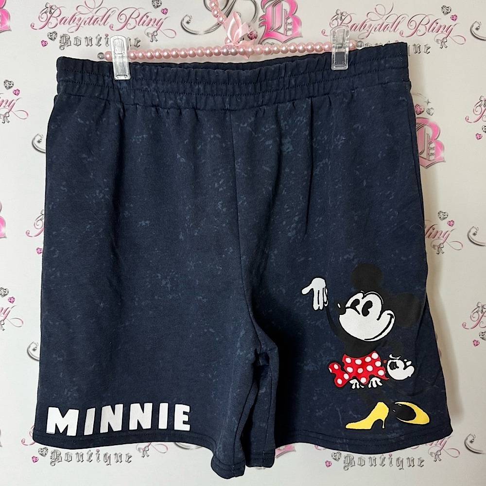 Disney Minnie Mouse Black navy Gray Shorts Disney 100 parks merch shorts long